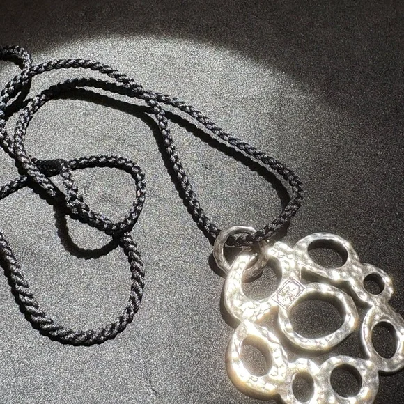 Ippolita Sterling silver 925 pendant & clasp with black silk braided cord. - Picture 9 of 10